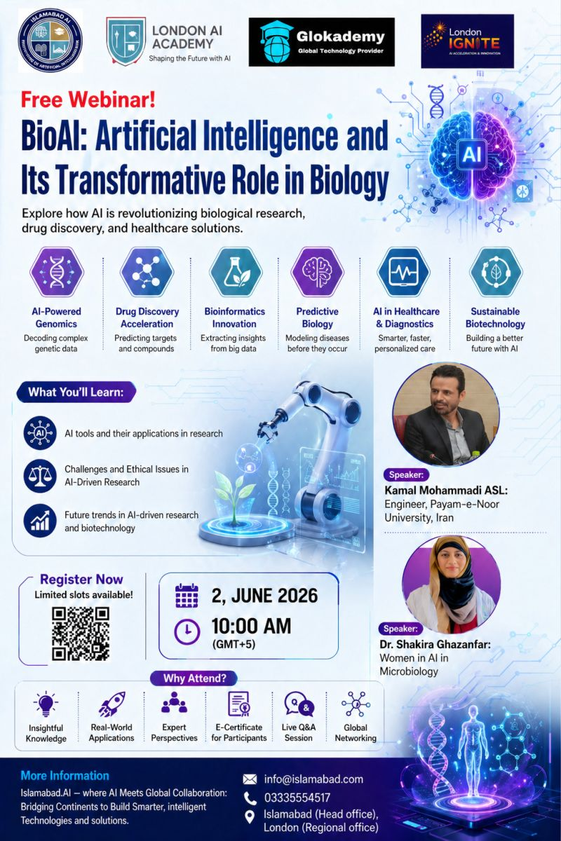 BioAI transformative role in biology webinar poster