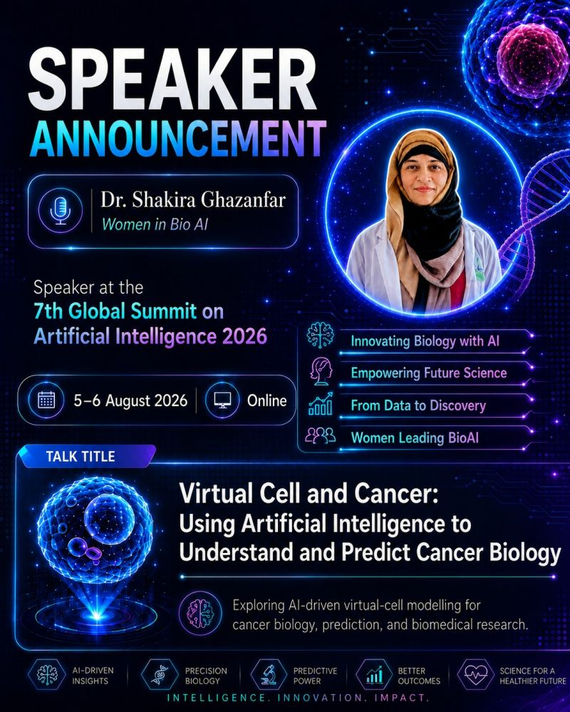 Speaker announcement for the 7th Global Summit on Artificial Intelligence